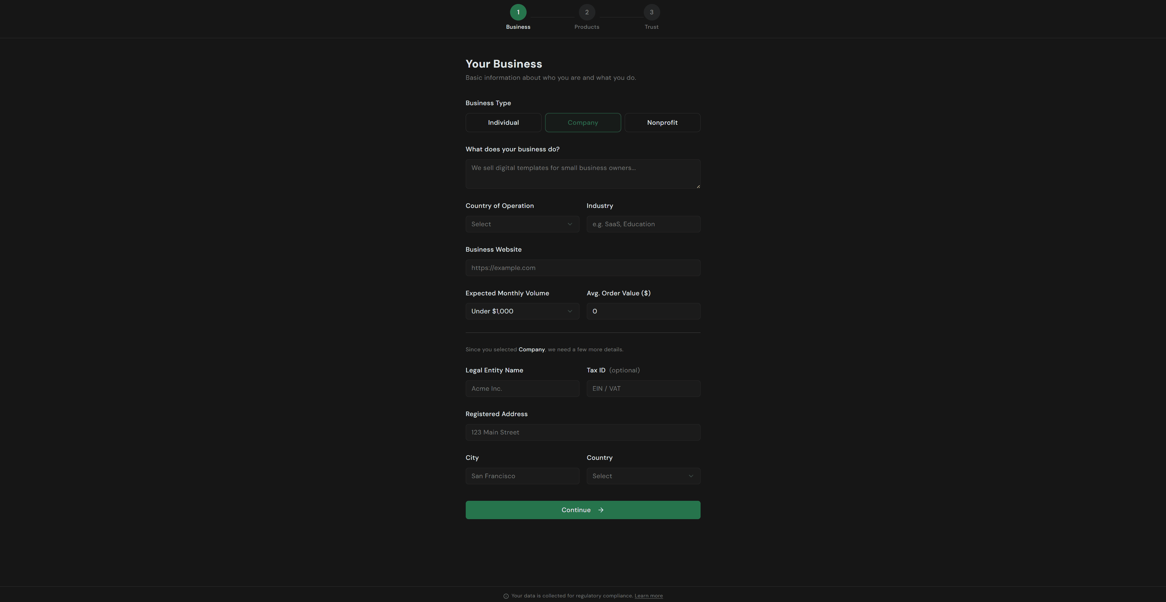 Store questionnaire banner