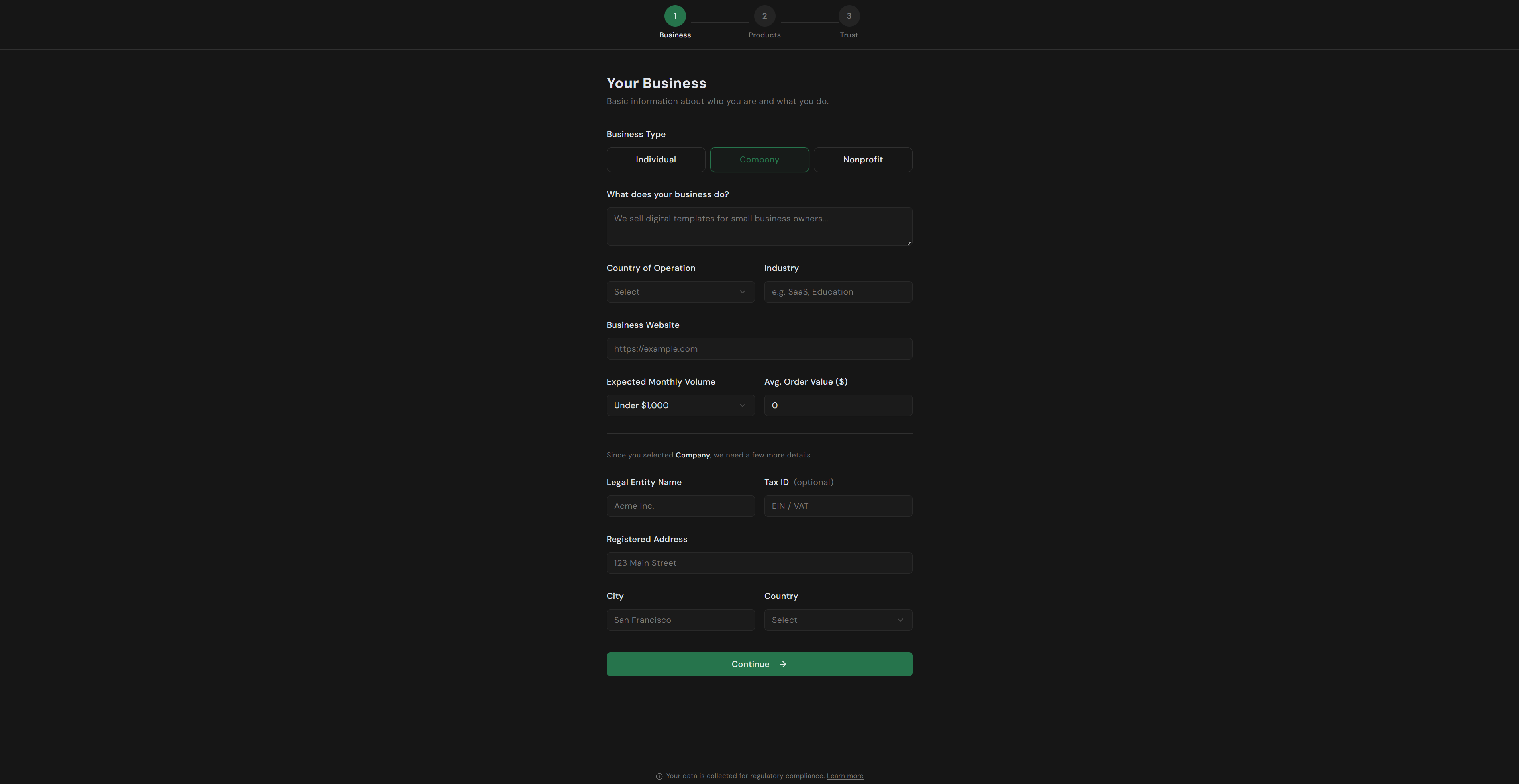 Store questionnaire banner